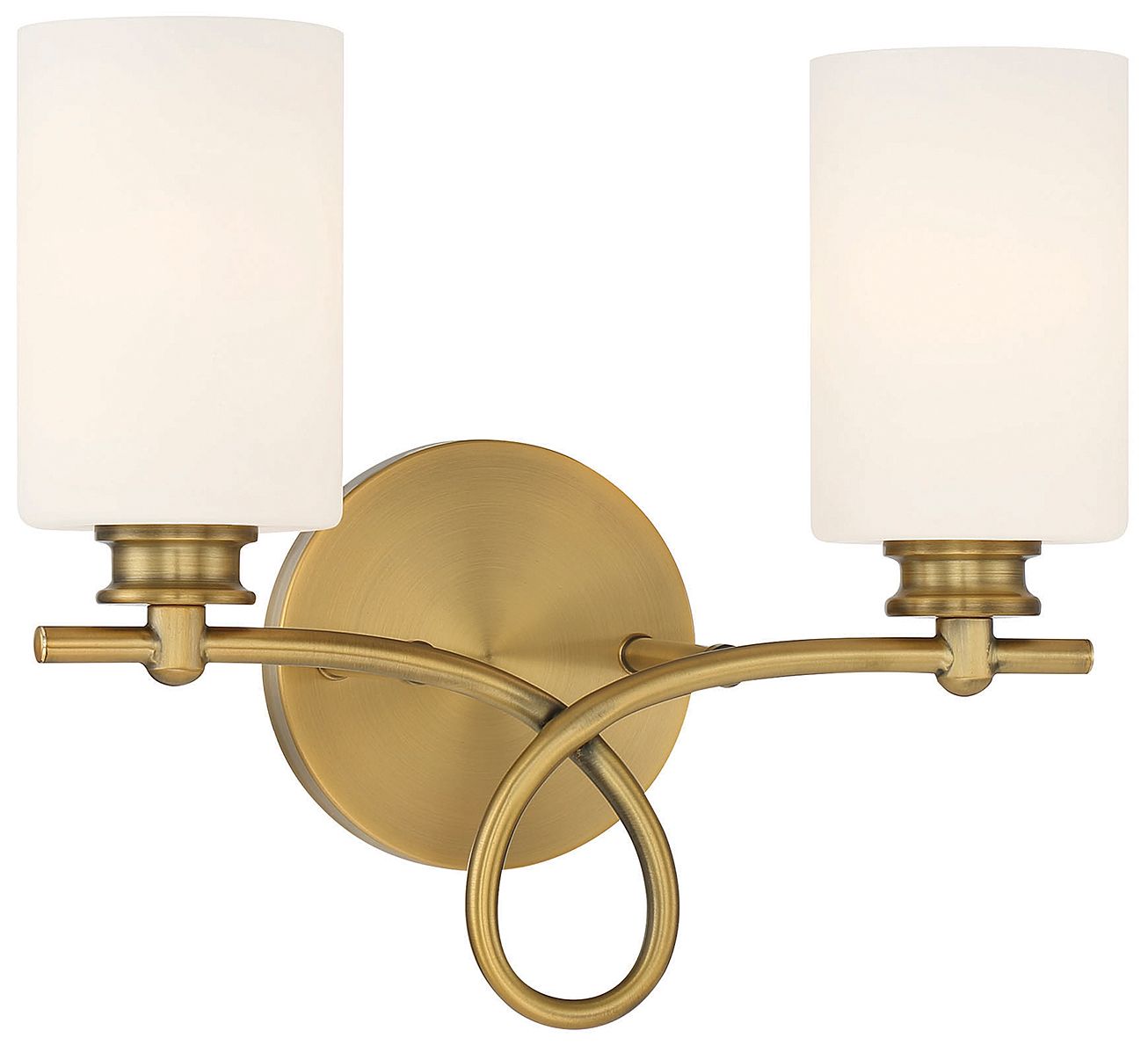 Image 4 Woodbury 2-Light Bathroom Vanity Light in Warm Brass more views