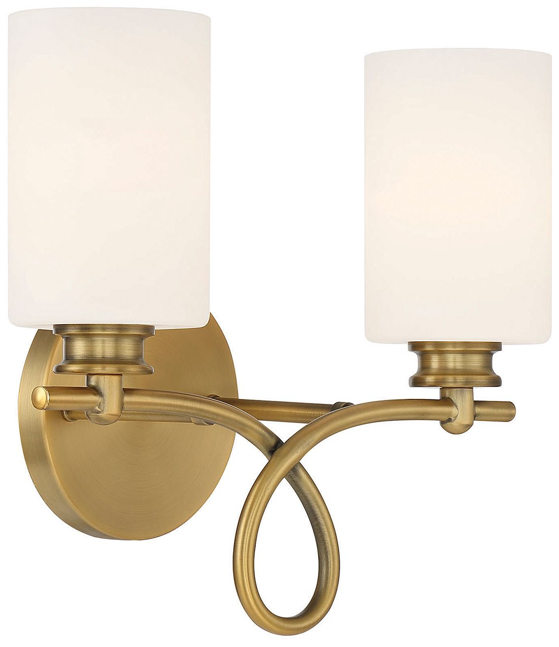 Image 5 Woodbury 2-Light Bathroom Vanity Light in Warm Brass more views