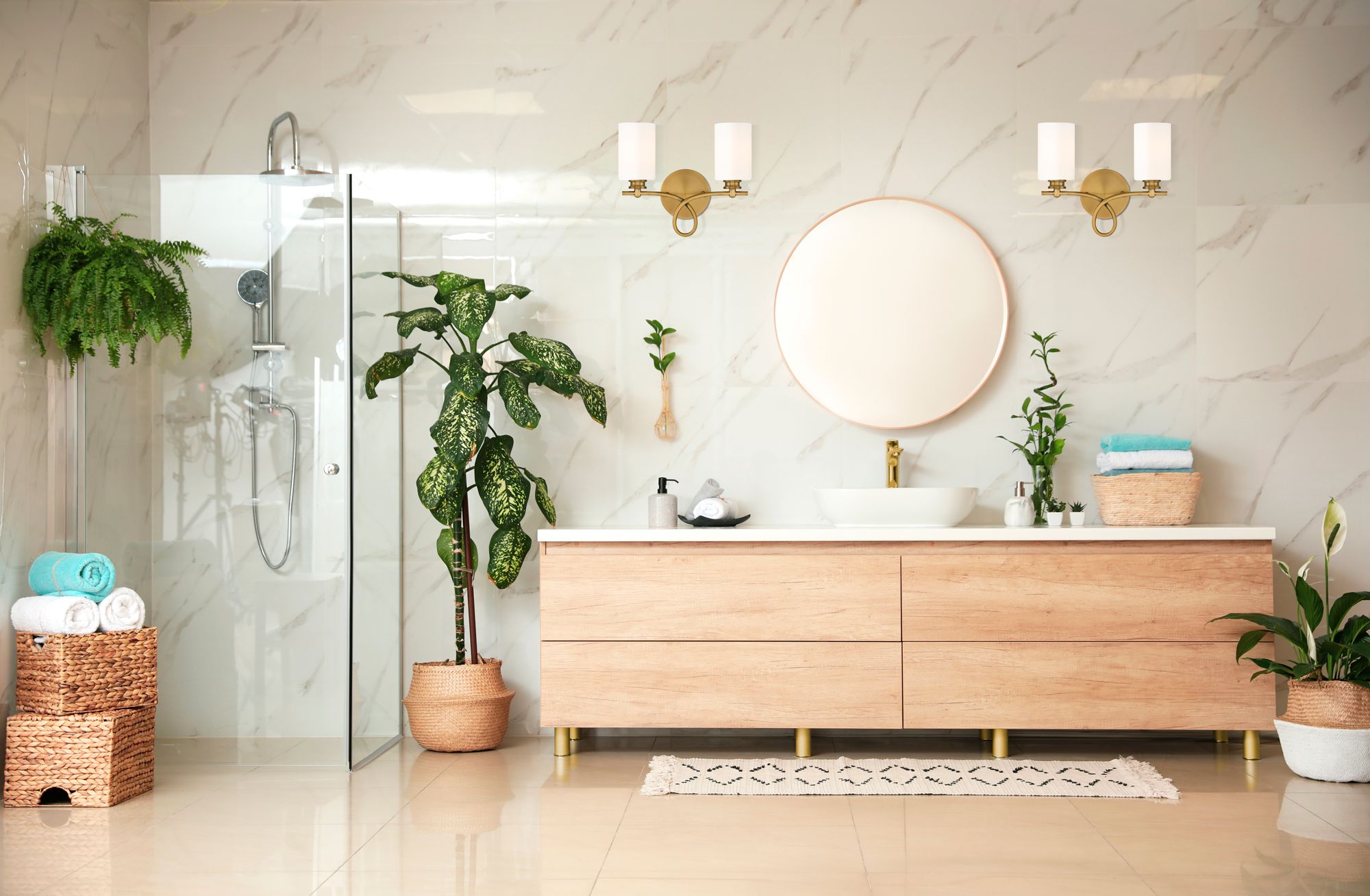 Image 7 Woodbury 2-Light Bathroom Vanity Light in Warm Brass more views
