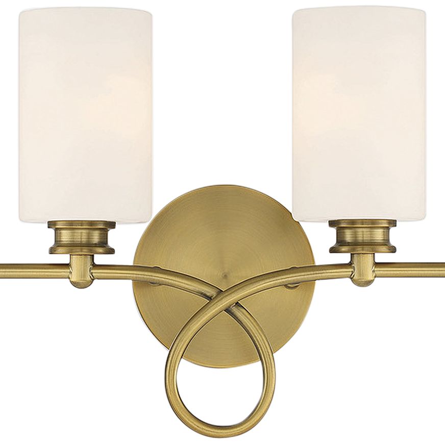 Image 4 Woodbury 4-Light Bathroom Vanity Light in Warm Brass more views