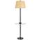 Woodbury Dark Bronze Floor Lamp w/ Tray Table and USB Ports