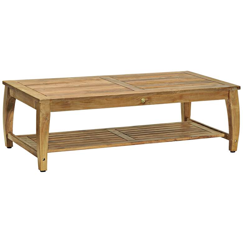 Image 1 Woodbury Rectangular Natural Teak Wood Coffee Table
