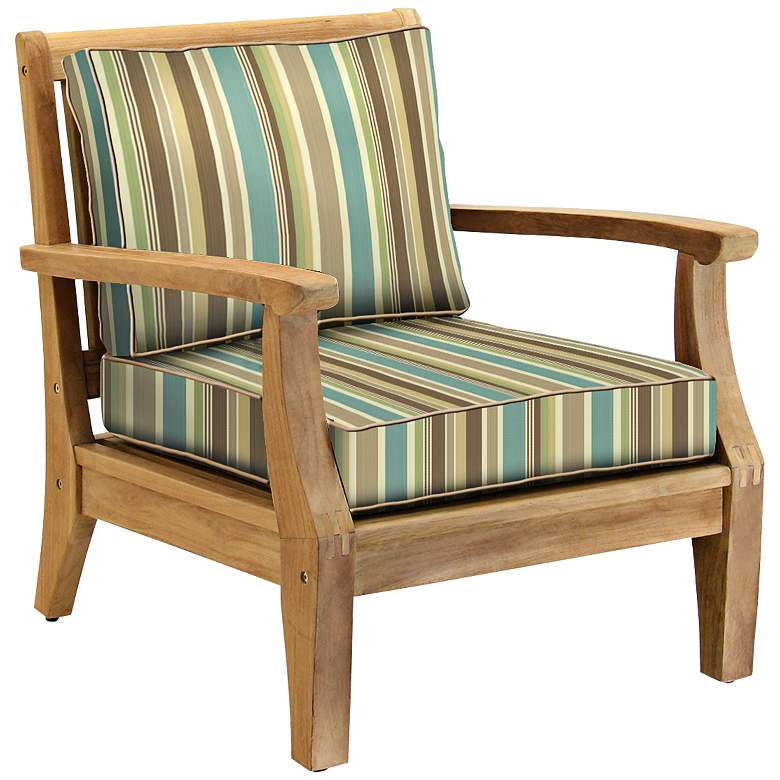 Image 1 Woodbury Seagrass Heather Teak Wood Outdoor Club Chair