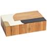 Wooden Inlaid 12" Wide Black and Ivory Decorative Box