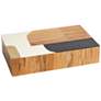 Wooden Inlaid 15" Wide Black and Ivory Decorative Box