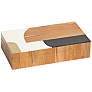 Wooden Inlaid 9" Wide Black and Ivory Decorative Box