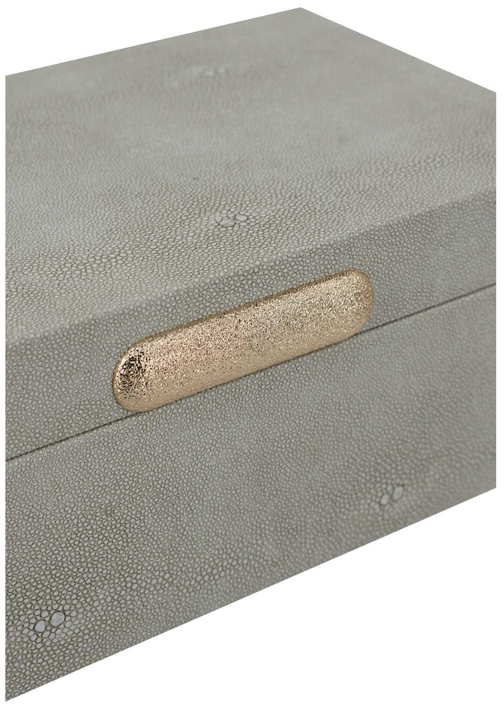 Image 6 Wooden Storage Boxes w/ Gray Faux Leather & Gold Handle Set of 2 more views