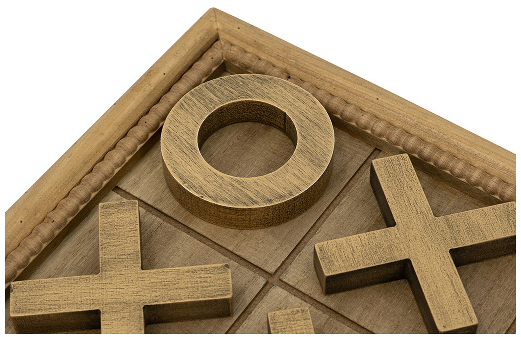 Image 5 Wooden Tic-Tac-Toe Game Set with Brown and Gold Finish more views