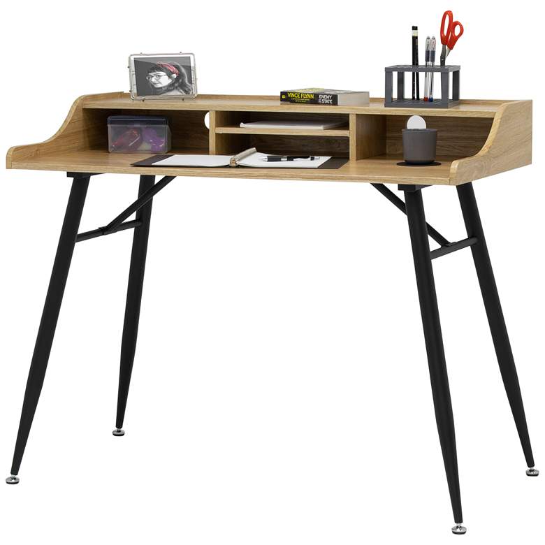 Woodford 41 1/4&quot; Wide Graphite and Ashwood Writing Desk