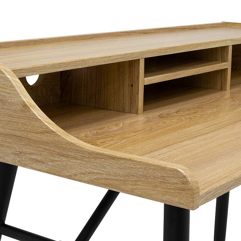Image 4 Woodford 41 1/4" Wide Graphite and Ashwood Writing Desk more views
