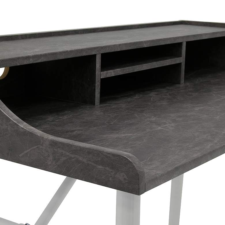 Image 5 Woodford 41 1/4" Wide White and Cement Writing Desk more views
