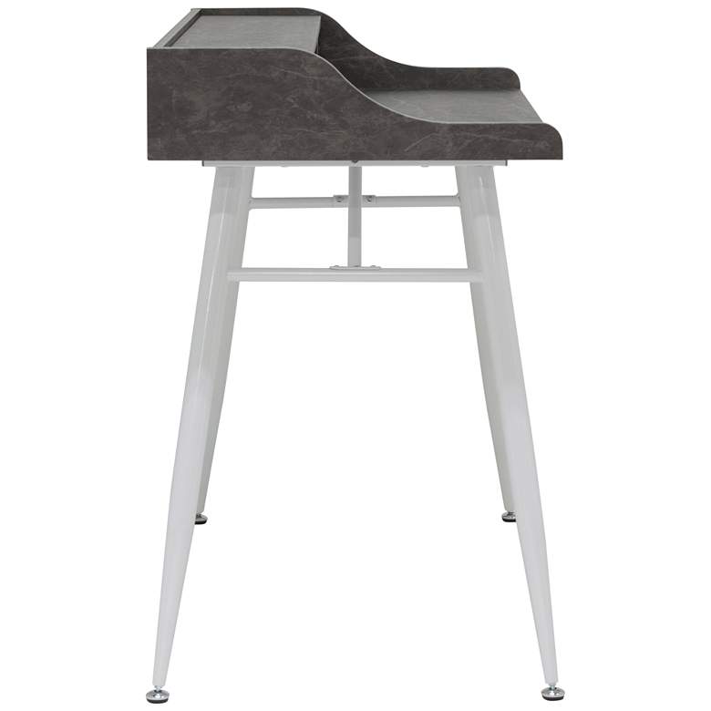 Image 6 Woodford 41 1/4" Wide White and Cement Writing Desk more views