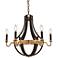 Woodland 24"W Saddle Rust and Golden Iron 6-Light Chandelier
