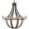 Woodland 43"W Saddle Rust and Golden Iron 8-Light Chandelier