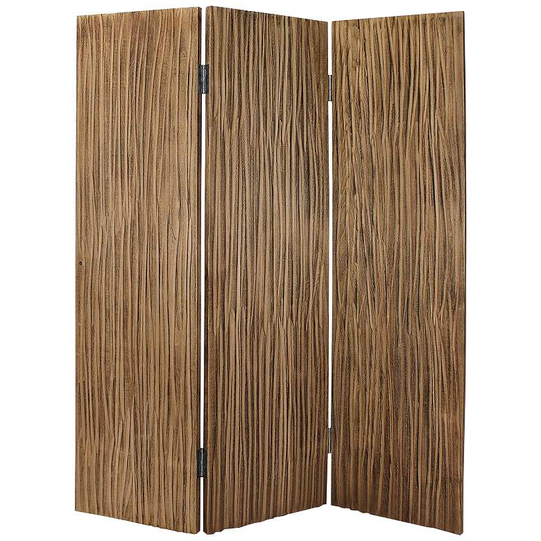 Image 2 Woodland 53 inch Wide Natural Wood 3-Panel Screen/Room Divider