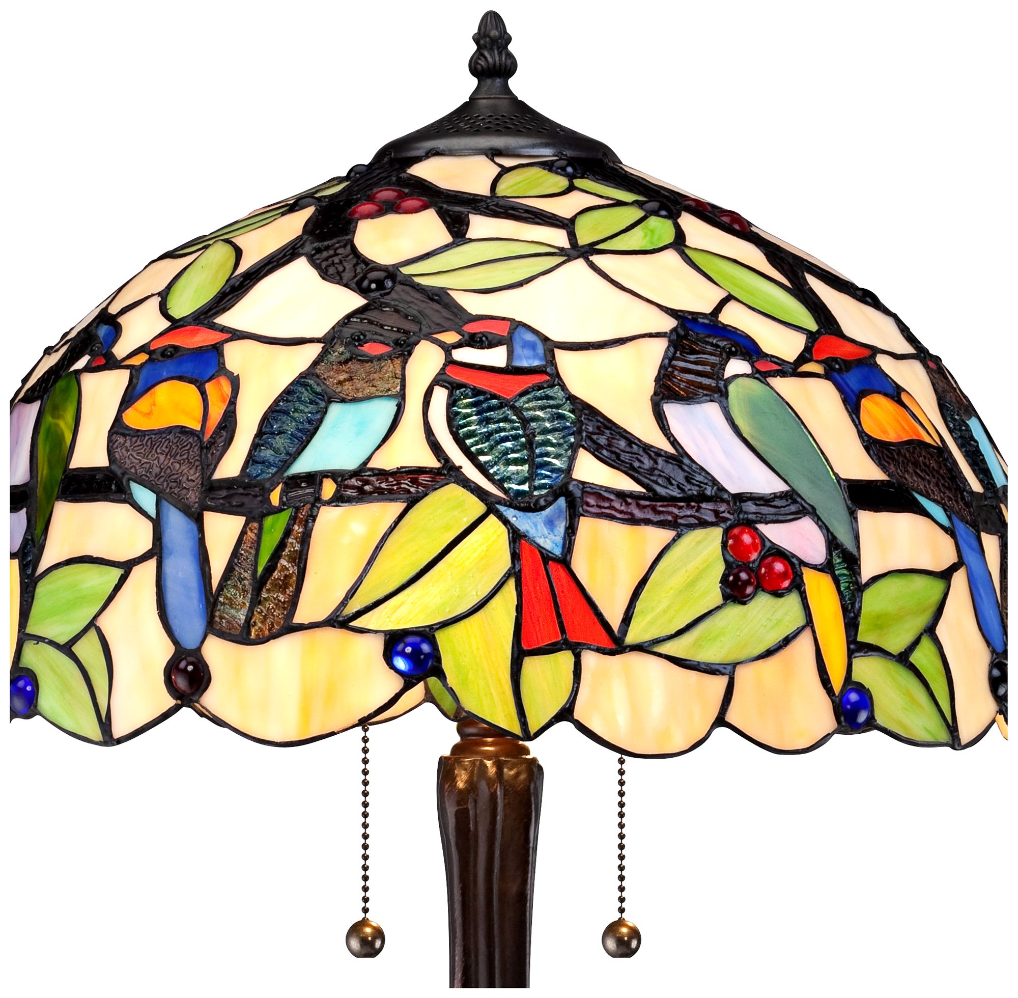 stained glass bird lamp