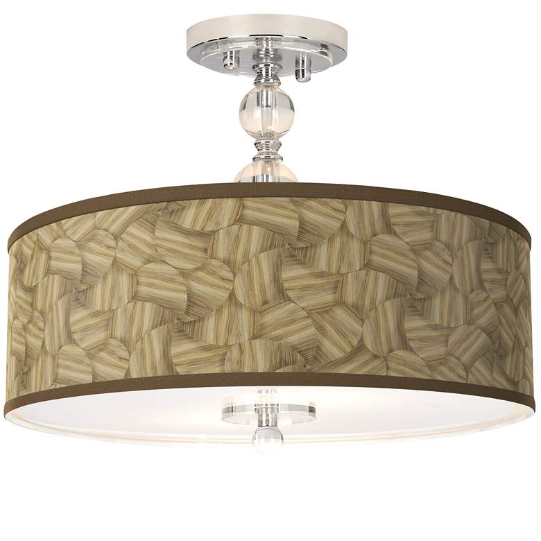 Image 1 Woodland Giclee 16" Wide Semi-Flush Ceiling Light