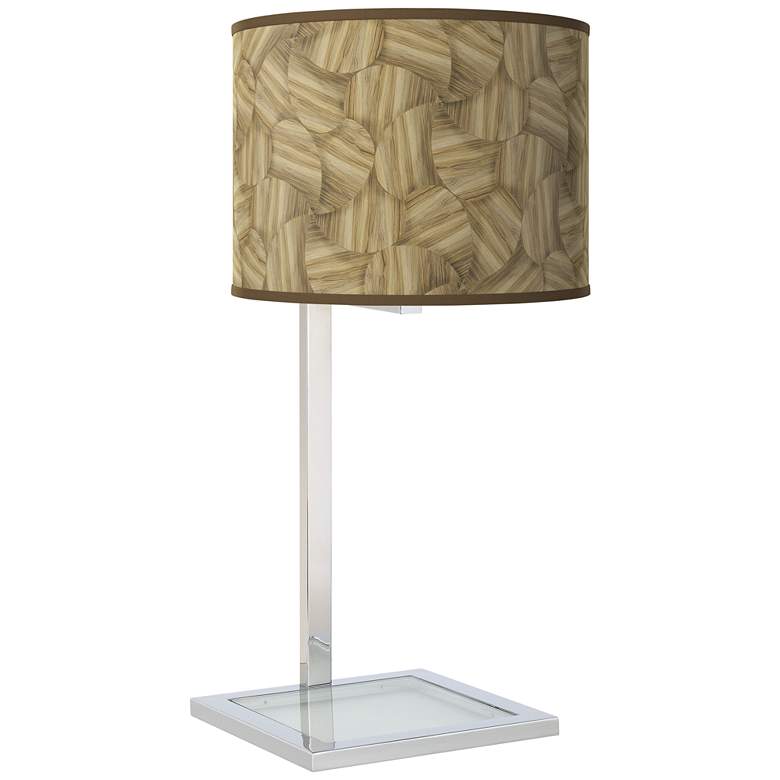 Image 1 Woodland Glass Inset Table Lamp