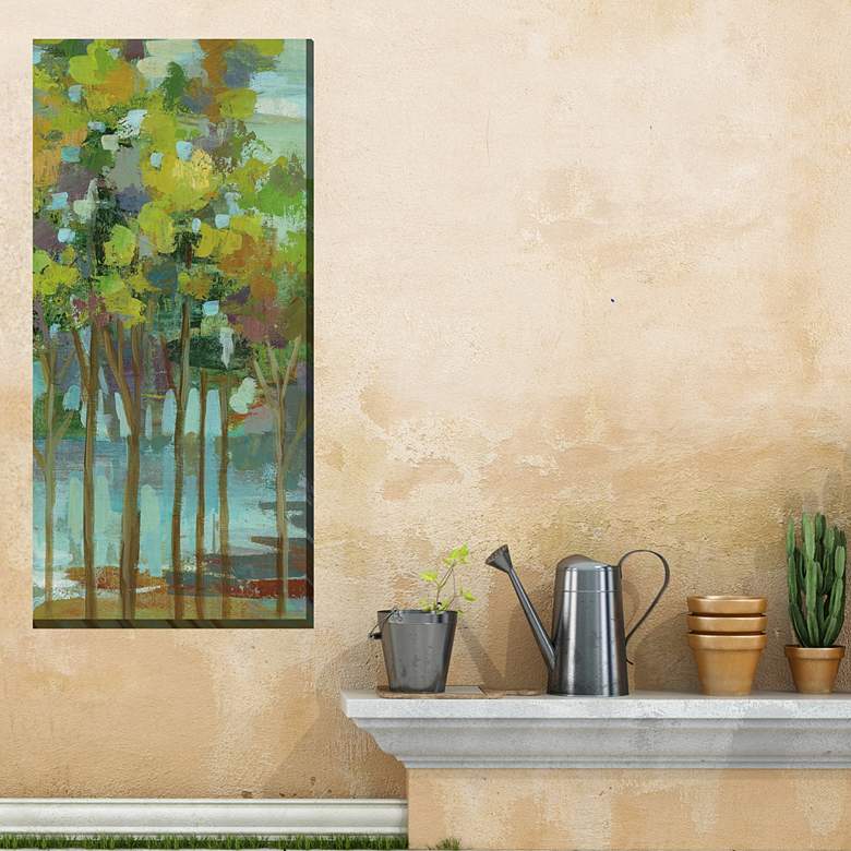 Image 3 Woodland Grove No2 48"H Rectangular Outdoor Canvas Wall Art more views