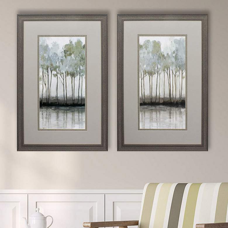 Image 1 Woodland Hills 35" High 2-Piece Framed Wall Art Set