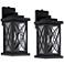 Woodland Park 15" Black Dusk to Dawn Outdoor Porch Light Set of 2