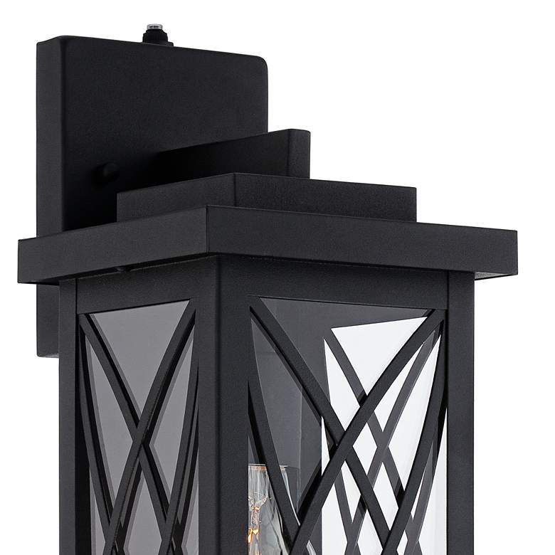 Image 3 Woodland Park 15" Black Dusk to Dawn Outdoor Porch Light Set of 2 more views