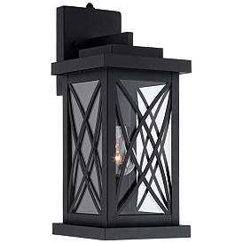 Image3 of Woodland Park 15" High Black Finish Dusk to Dawn Outdoor Porch Light