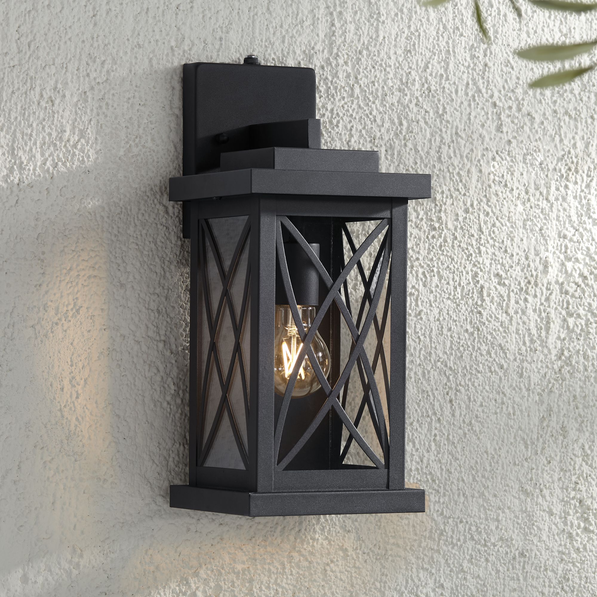 Woodland Park 15 High Black Finish Dusk to Dawn Outdoor Porch Light