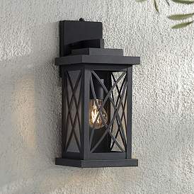 Image2 of Woodland Park 15" High Black Finish Dusk to Dawn Outdoor Porch Light