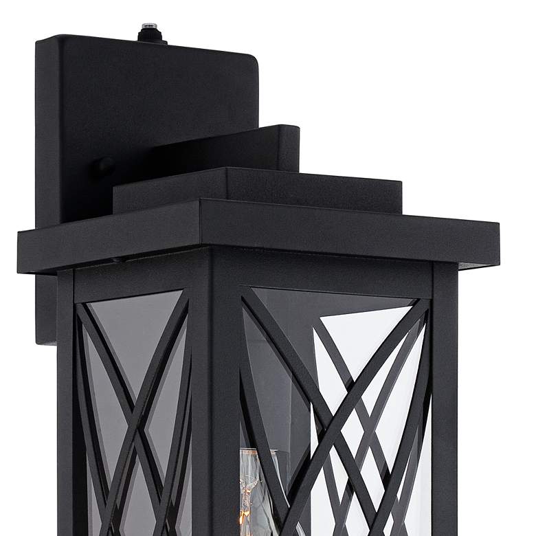 Image 4 Woodland Park 15 inch High Black Finish Dusk to Dawn Outdoor Porch Light more views