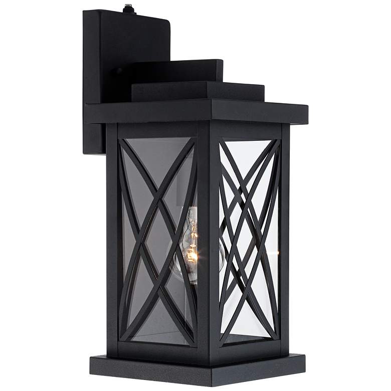 Image 5 Woodland Park 15" High Black Finish Dusk to Dawn Outdoor Porch Light more views