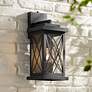 Woodland Park 15" High Black Finish Dusk to Dawn Outdoor Porch Light in scene