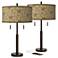 Woodland Robbie Bronze USB Table Lamps Set of 2