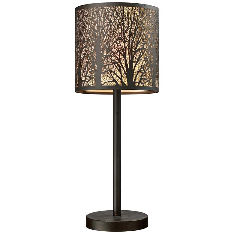 Image 1 Woodland Sunrise 20 inch High Bronze Accent Table Lamp