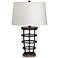 Woodman Black Metal Cage Table Lamp