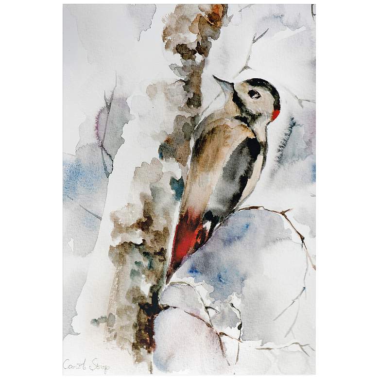 Image 1 Woodpecker 32 inch Wide Watercolor Metal Wall Art