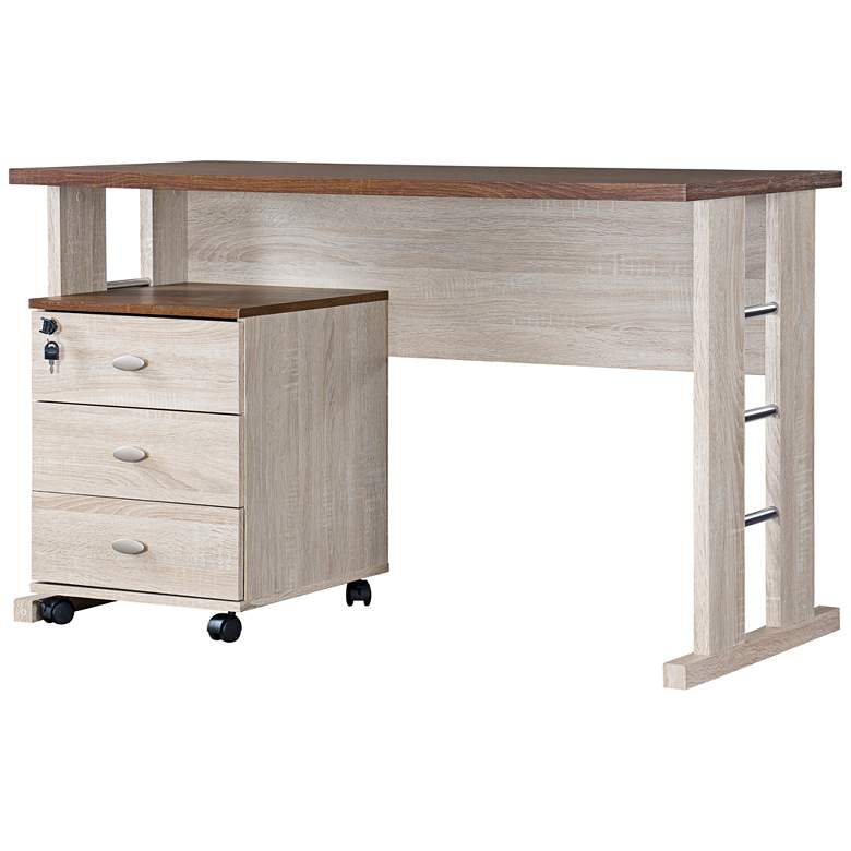 Image 1 Woodrow 47 1/4" Wide Sonoma Oak 2-Tone Writing Desk