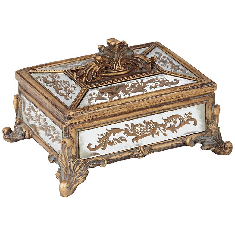 Image 1 Woodruff Antique Copper Mirror Covered Box