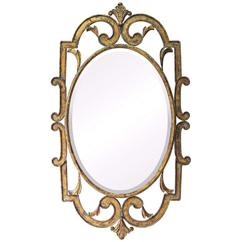Image 1 Woodside 40 inch High Laurier Antique Gold Wall Mirror