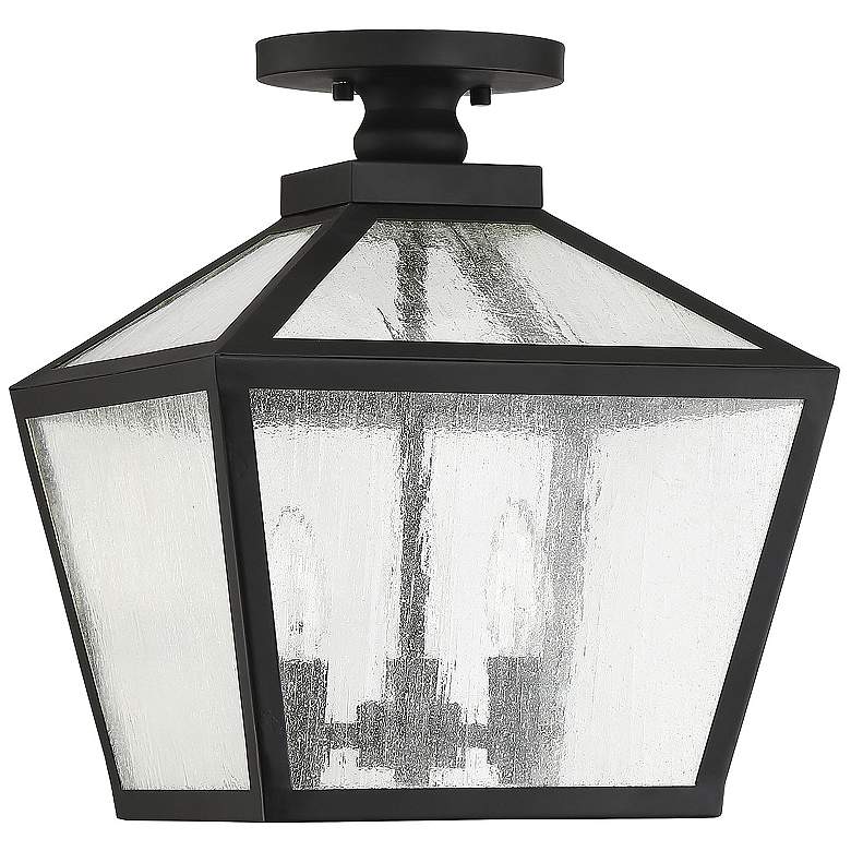 Image 2 Woodstock 3-Light Outdoor Ceiling Light in Black more views