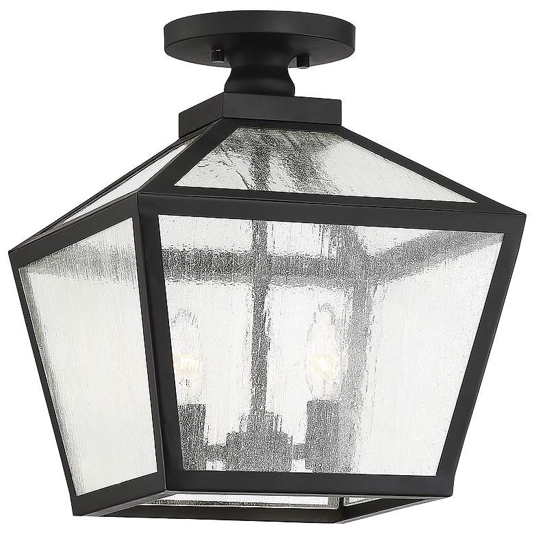 Image 3 Woodstock 3-Light Outdoor Ceiling Light in Black more views
