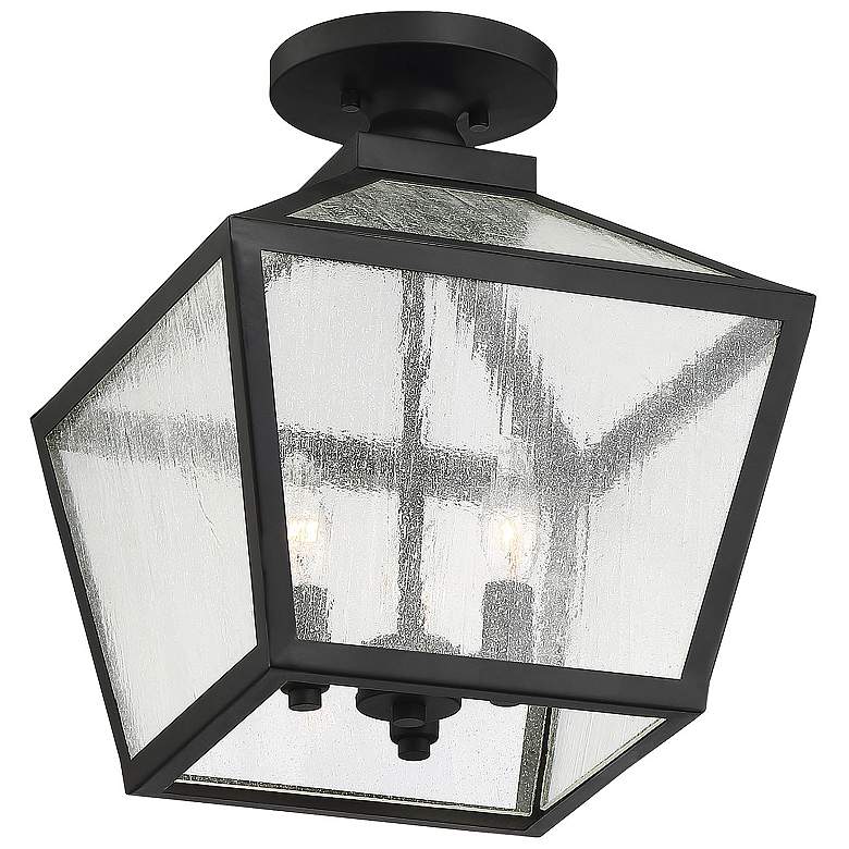 Image 4 Woodstock 3-Light Outdoor Ceiling Light in Black more views