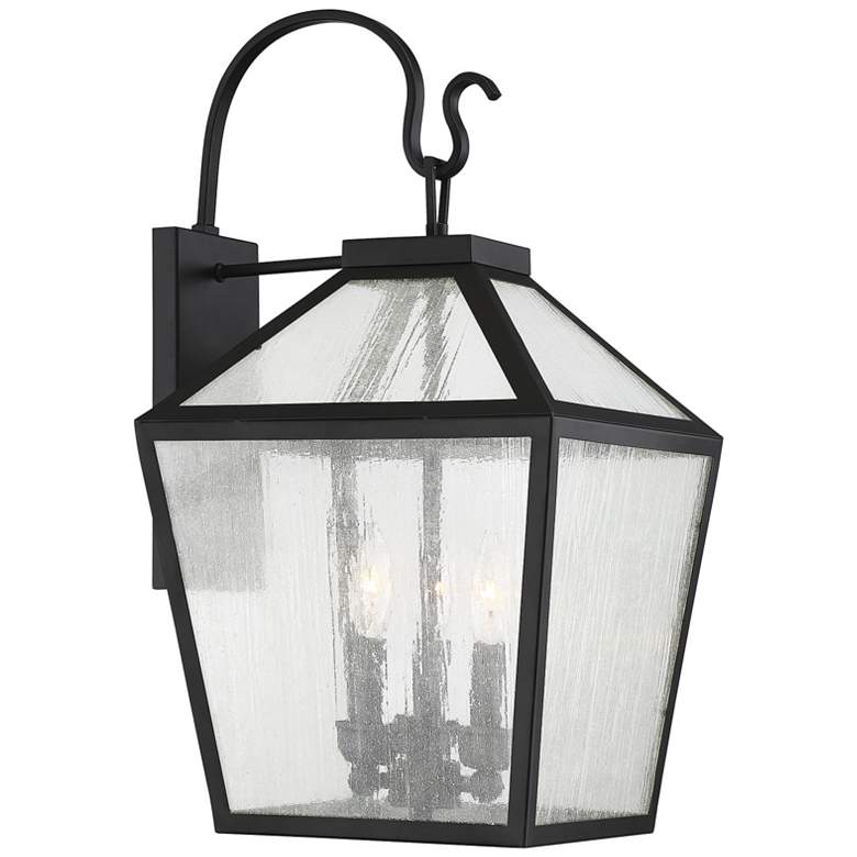 Image 1 Woodstock 3-Light Outdoor Wall Lantern in Black