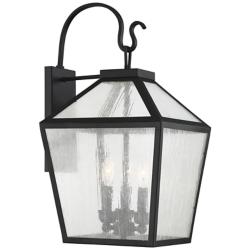 Woodstock 3-Light Outdoor Wall Lantern in Black