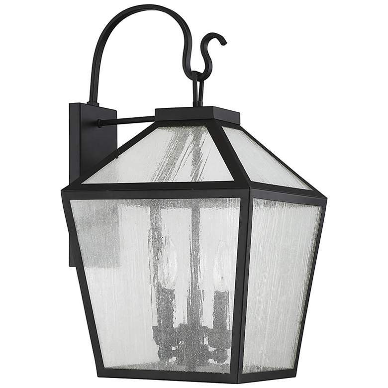 Image 2 Woodstock 3-Light Outdoor Wall Lantern in Black more views
