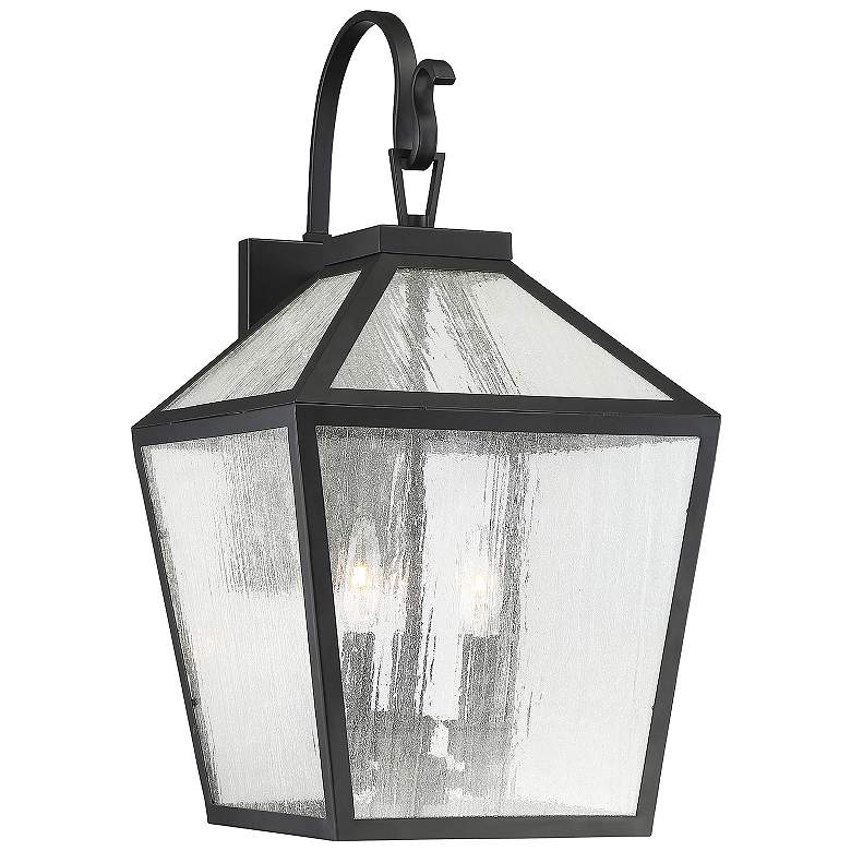 Image 3 Woodstock 3-Light Outdoor Wall Lantern in Black more views