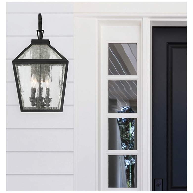 Image 6 Woodstock 3-Light Outdoor Wall Lantern in Black more views