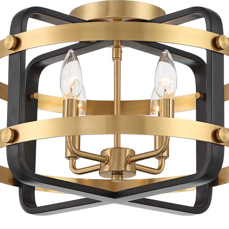 Woodway 15 3/4&quot; Wide Gold Black 4-Light Ceiling Light more views