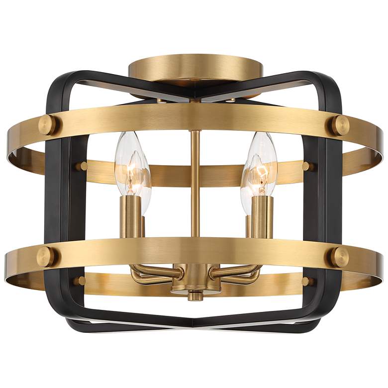 Woodway 15 3/4&quot; Wide Gold Black 4-Light Ceiling Light more views