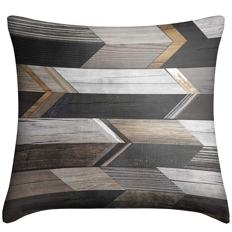 Image 1 Woodwork Arrows 18" Black Square Throw Pillow